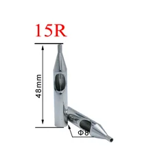 50 шт. размеры 15RT татуировки наконечники из нержавеющей стали колпачки для татуажа советы для игл