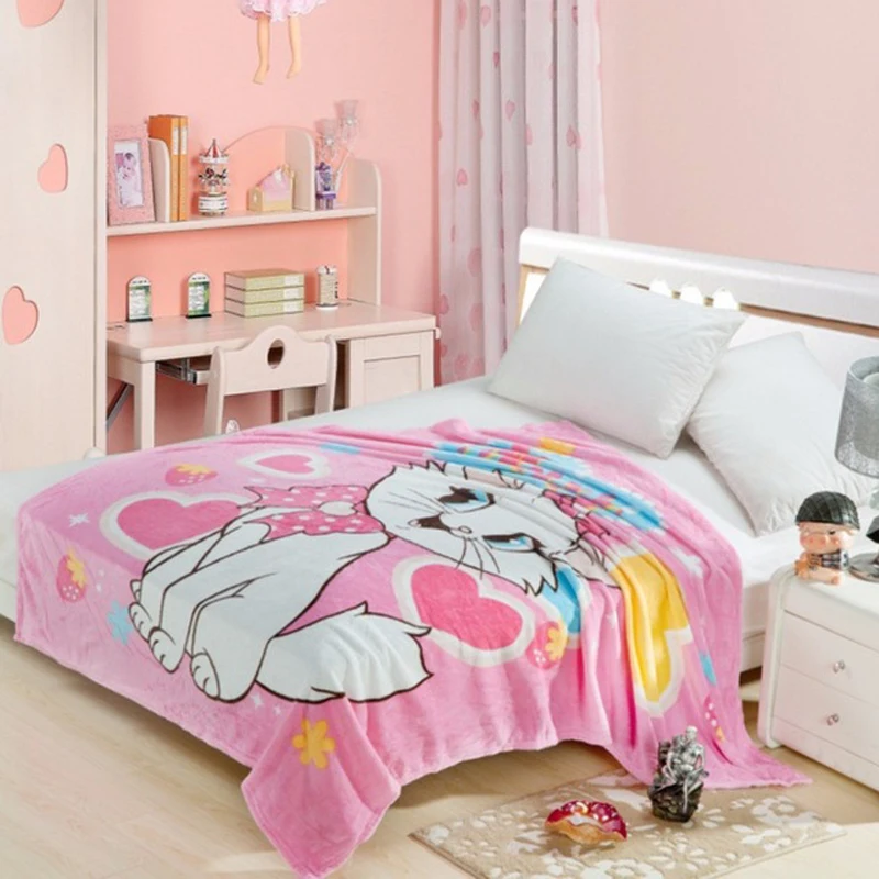 Best Disney Marie Cat Coral Fleece Fuzzy Blankets on Bed Sofa Air Condition Sleeping Cover Bedding Throws Bedsheet for Kids Girls