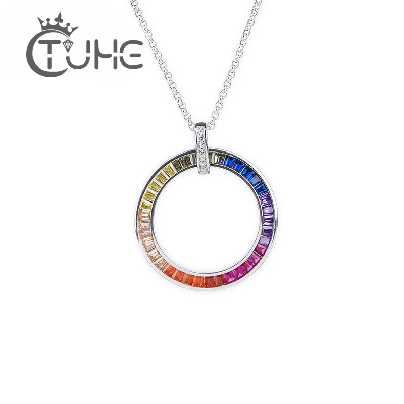 Rainbow circle necklace Clearance