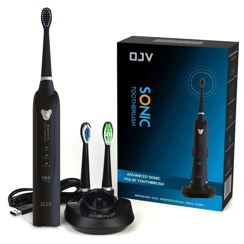 

Sonic Electric Toothbrush IPX7 Waterproof USB Charging Ultrasonic Electric Toothbrush with 2 Brush Head 31000 Times/m