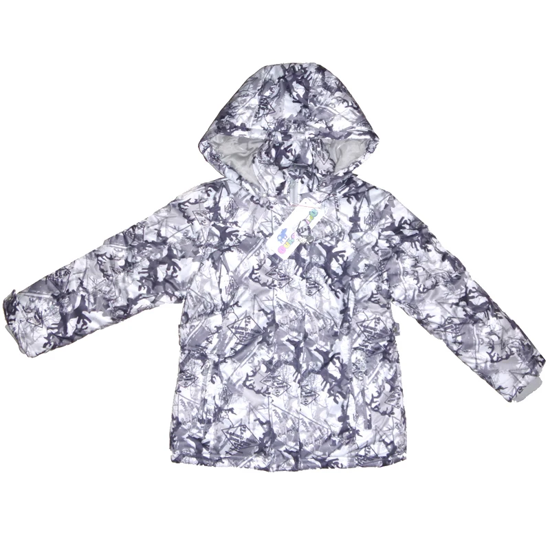 Зимнее пальто для мальчиков и девочек; Верхняя одежда; куртки с принтом; теплая детская Лыжная куртка с мембраной; камуфляжное пальто для мальчиков; 1315