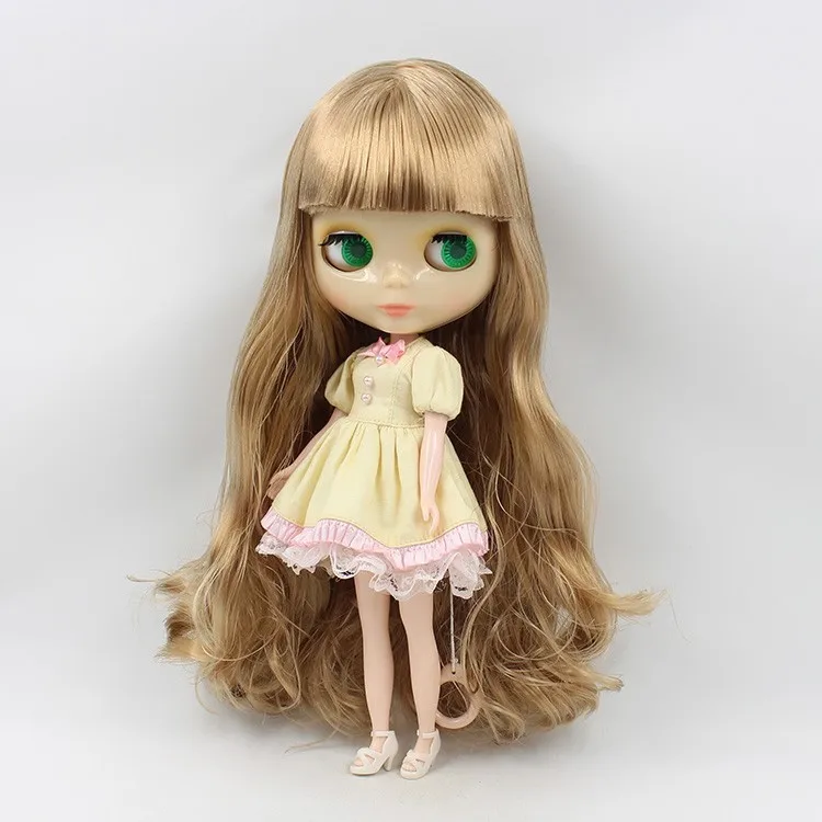 Кукла телесного цвета Blyth серии No. BL1050 коричневый вьющиеся длинные волосы подходит для DIY Изменить игрушки завод Blyth