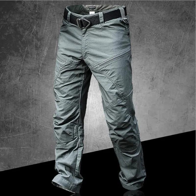 Уличные водонепроницаемые военные тактические водонепроницаемые походные брюки мужские армейские рип-стоп брюки большие спортивные брюки с несколькими карманами - Цвет: Army Green