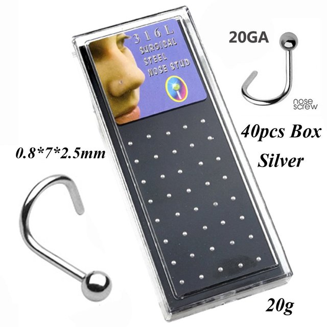 Stainless Steel Crystal Nose Ring Set Women Surgical Steel Nose Piercing Set ear bone needle Studs Body Jewelry