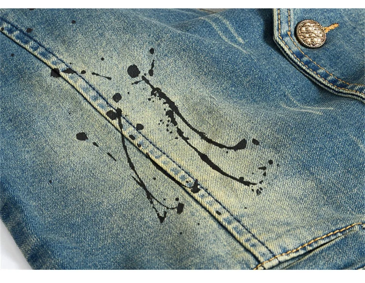Sokotoo Мужской винтажный Тонкий джинсовый жилет мужская повседневная куртка майка