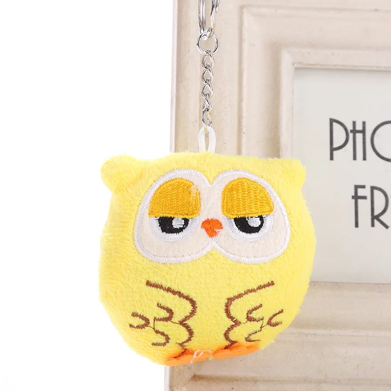 

Cartoon Cute Sleeping Owl Pompom Keychain Top Keyring Porte Clef Fur ball Car Key Chain Jewelry Accessories Llaveros 6C1221