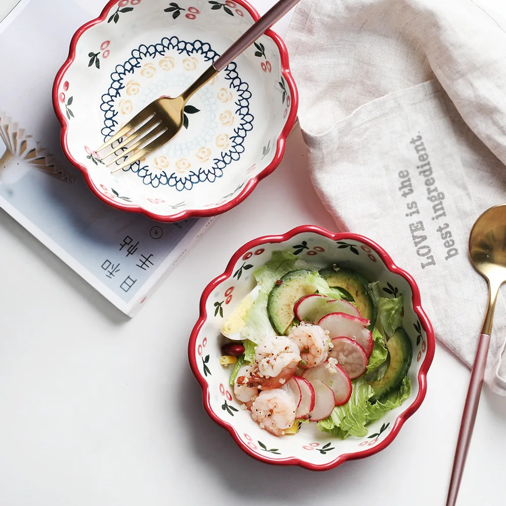 Sakura flower rice bowl dinnerware sets soup bowl salad bowl food plate