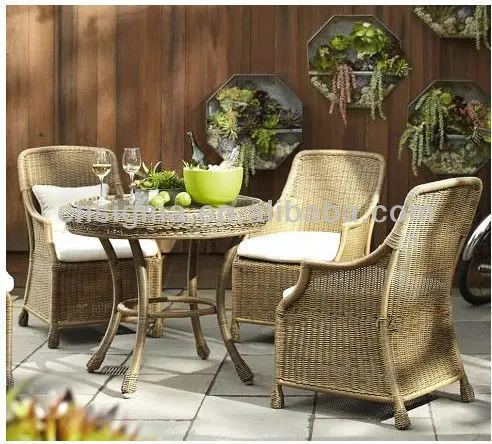

Indonesian Outdoor Furniture Synthetic Wicker Round Table Chairs Set