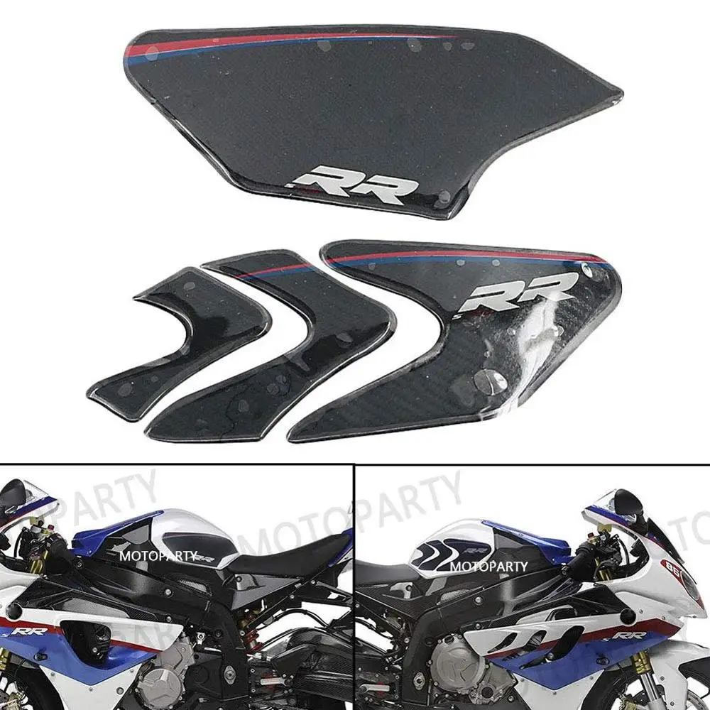 

3D Carbon Fiber Tank Side Pad Protective Decal Sticker For BMW S1000RR S1000 RR HP4 S1000R Fuel Tank Traction Side Pad Protector