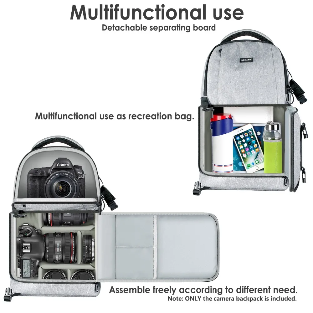 Neewer Sling camera сумка-чехол для камеры рюкзак с мягкими разделителями для DSLR и беззеркальных камер s(для Nikon/Canon/sony и т. д