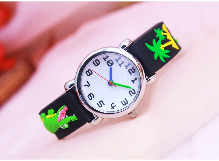 Детские Подарочные часы кварцевые 3D ремешок динозавр мультфильм указатель стрелки часов модные электронные водостойкие часы детские часы
