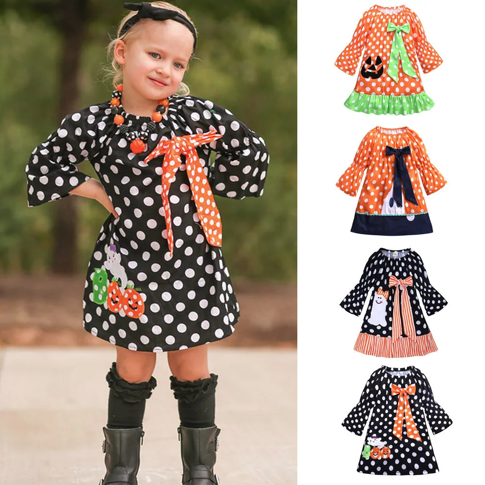 Toddler Kids Baby Girls Dot Bowknot Embroidery Dresses fashion High Quality Materials Halloween Costume Outfits Baby Dresses Toddler Kids Baby Girls Dot Bowknot Embroidery Dresses fashion High Quality Materials Halloween Costume Outfits Baby Dresses