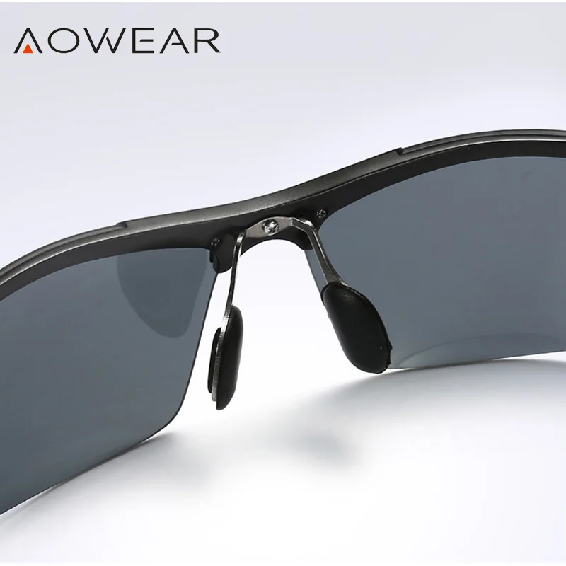 Солнцезащитные очки AOWEAR A51 Мужские поляризационные зеркальные в алюминиево
