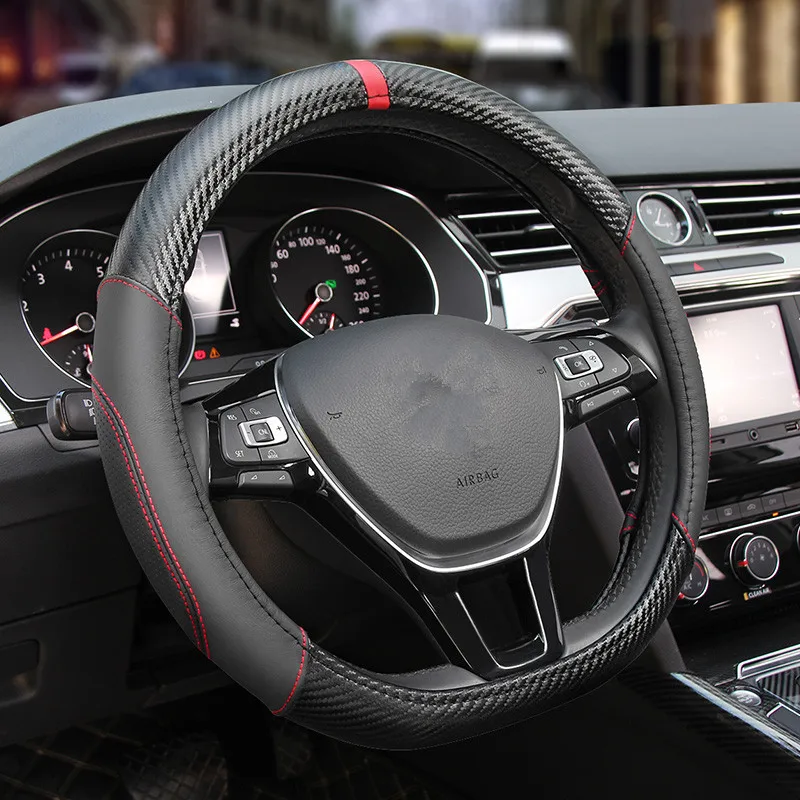 

for Volkswagen Sagitar magotan BORA Golf lavida Real Leather steering wheel cover decoration car Accessories