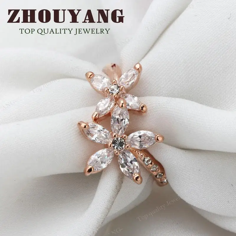 Высокое качество, летнее прозрачное кольцо, розовое золото, модное кольцо с австрийскими кристаллами, полные размеры ZYR016 ZYR206