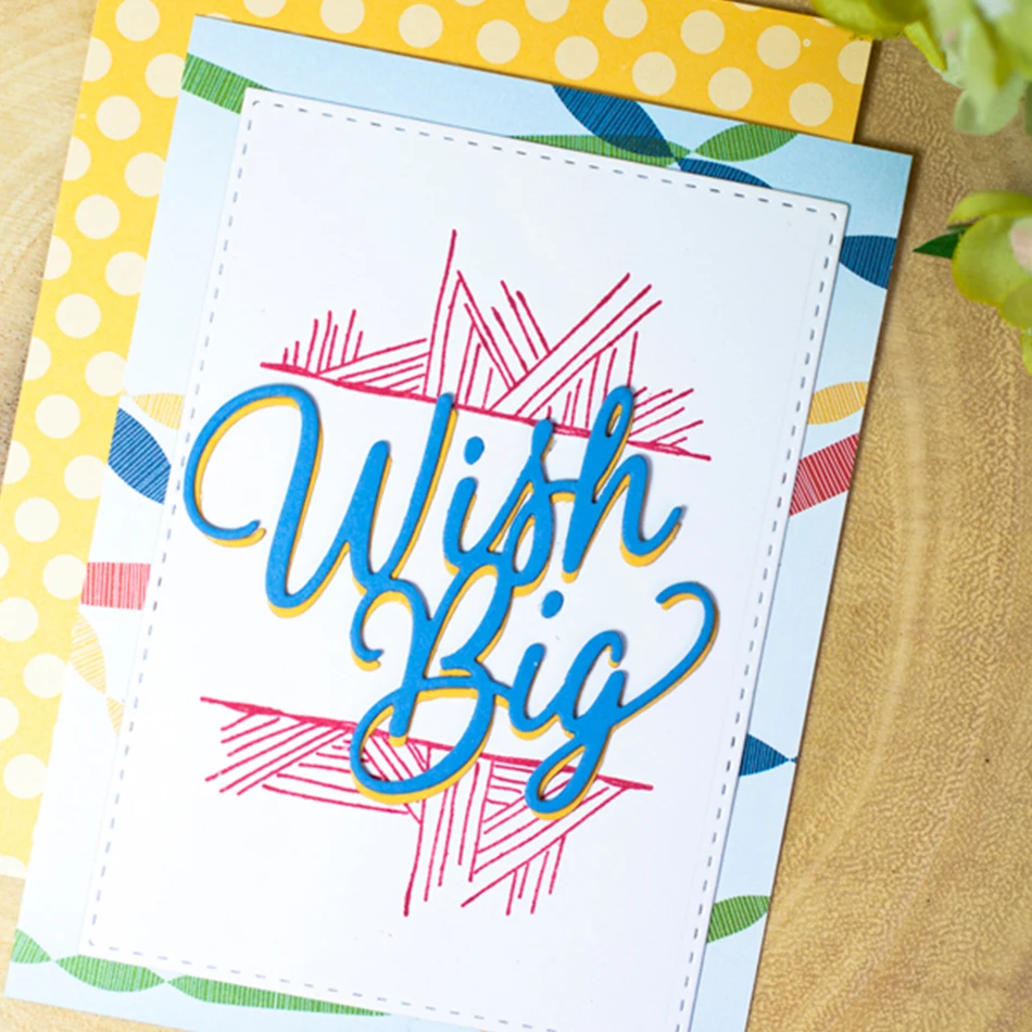 

YaMinSanNiO Wish Big Words Metal Cutting Dies New 2019 English Letter Dies Scrapbooking for Card Making Embossing Crafts Die Cut
