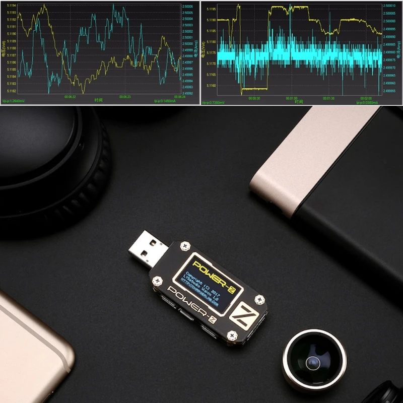 

POWER-Z USB PD Tester QC3.0 2.0 Charger Voltage Current Ripple Dual Type-C KM001
