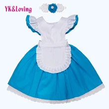 Alice Robe 2017 Nouveaux enfants de vêtements Cendrillon Robes de Bande Dessinée Costume Bébé Filles Robes pour Enfants Cosplay Parti Vêtements