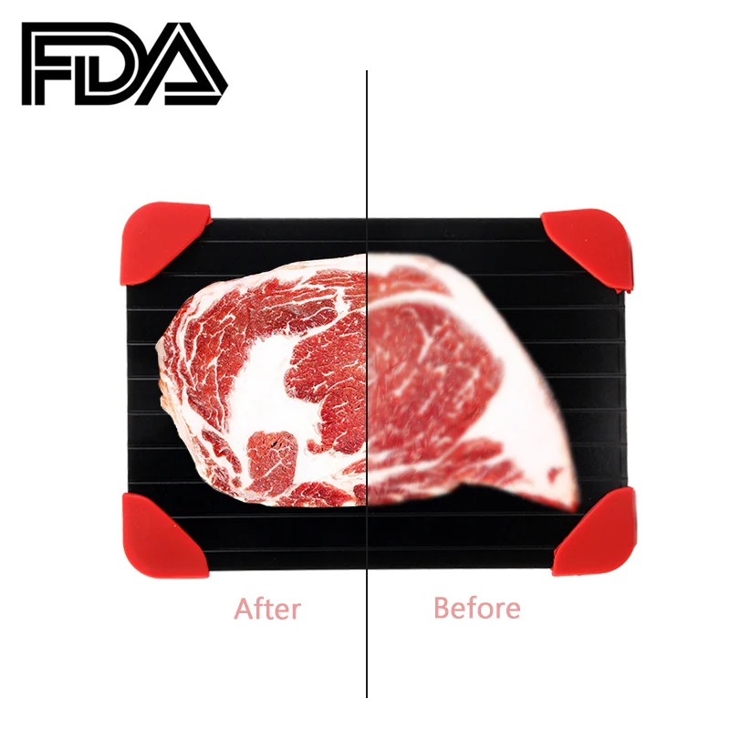 Fast Defrost Tray/Thawing Meat / Frozen Foods The Safest Defrost Tray Without Use Microwave, Heating Tray Defroster