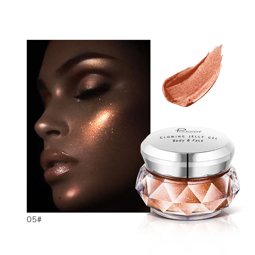 

Face Highlighter Gel Mermaid Eyeshadow Glow Body Glitter Festival Makeup Gold Liquid Highlighter Pink Bronzer Maquiagem #