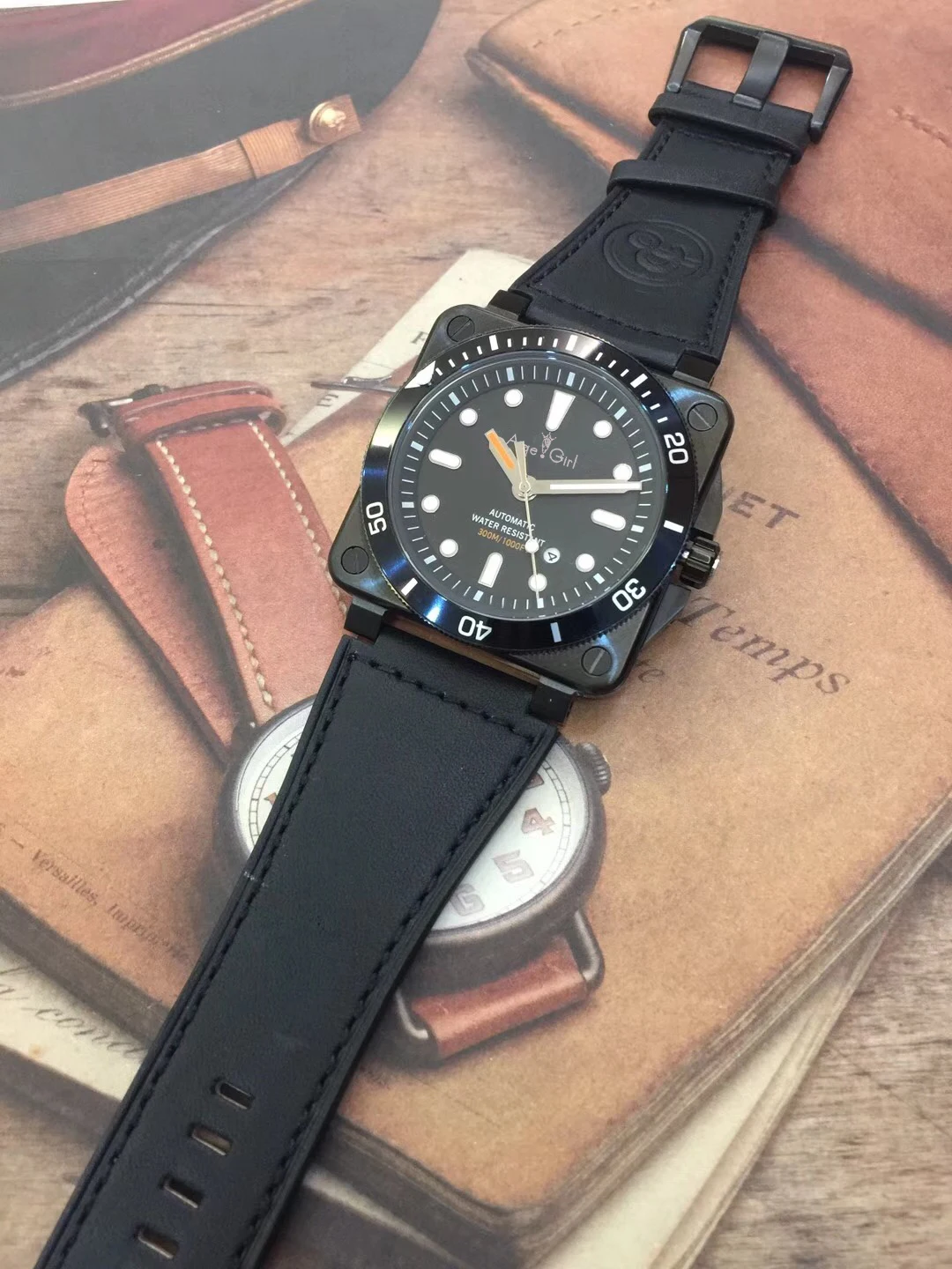 

New Style Men Automatic Mechanical Ceramic Bezel Watch Bell Aviation Men Sport Dive Watches Black Leather Rubber Waterproof AAA+