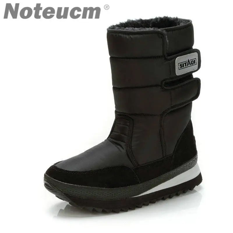 Г. Мужские зимние теплые черные мужские повседневные ботинки на плоской подошве с искусственным мехом Водонепроницаемая Стеганая обувь для мужчин, зимние ботинки - Цвет: A89W9489 Black