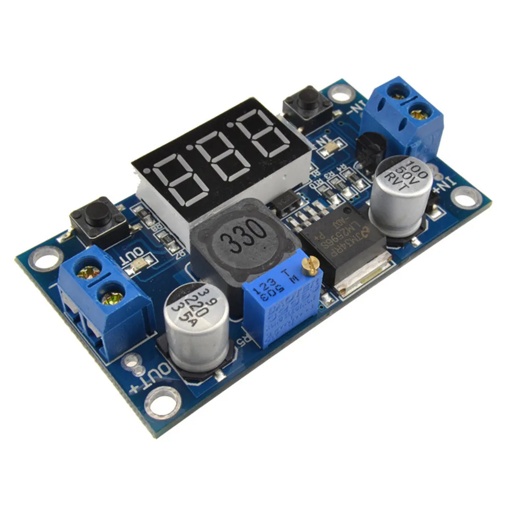 

LM2596 DC-DC Step Down Buck Converter LED Digital Voltmeter Adjustable Power Transformer Module Voltage Converter Meter 12V-5V
