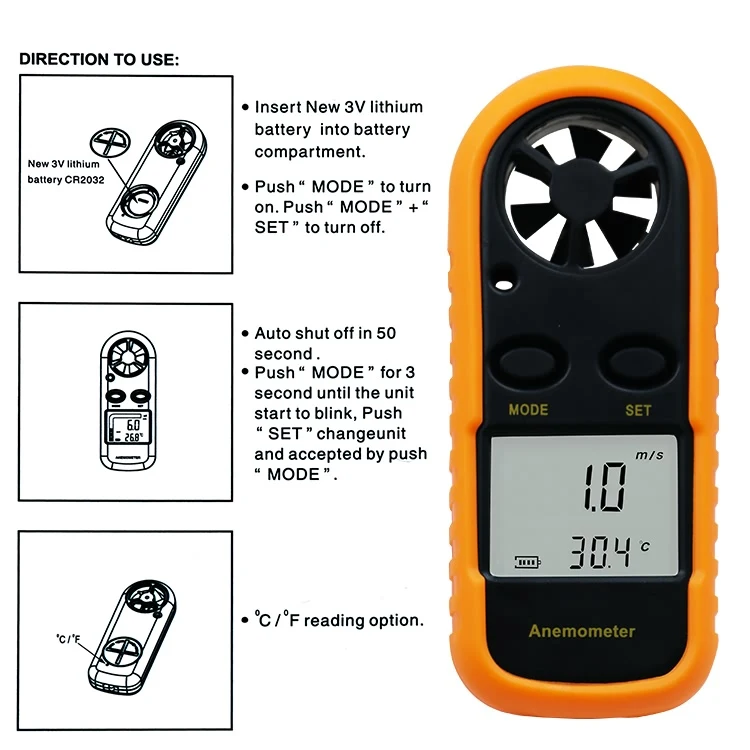 velocidade do vento-10 4545c testador de temperatura