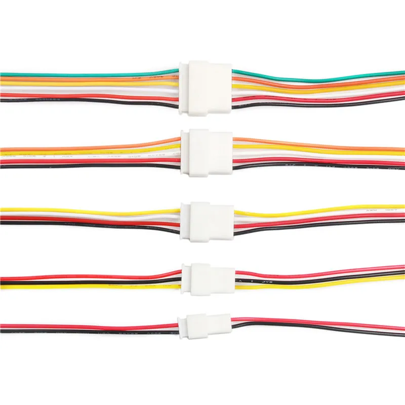 10 шт. XH2.54 2/3/4/5/6 штифтов Проволочный Кабель соединитель Тангаж 2,54 мм XH штекер мужской и женский Батарея зарядный кабель 200 мм Длина 24AWG