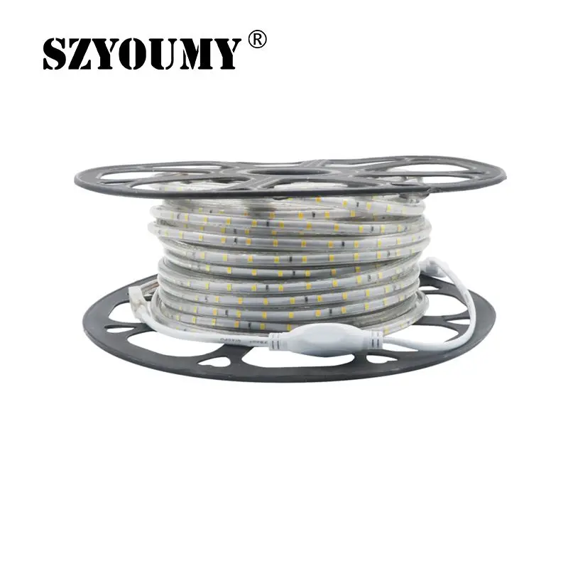 buy 60 LEDs M 220V 2835 LED Strip IP67 Waterproof Flexible Strip Tape with EU Plug White Warm White Red Green Blue