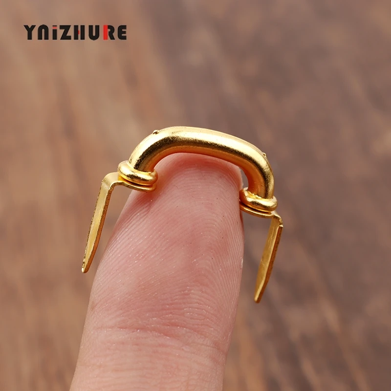 Retro Iron Kitchen Drawer Cabinet Mini Handle Vintage Makeup Box Knobs Antique Pin Pull Handles Gold Color 19*21mm 10Pcs | Обустройство