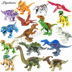 16 шт./компл. Юрский Мир динозавров фигурки тираннозавр рекс строительные блоки набор блоков "динозавр" сборочные игрушки для детей подарок