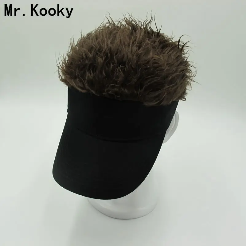 Mr.Kooky, 200 шт./партия, модные, новинка, бейсболки, поддельные, чутье, волосы, защита от солнца, тартан, шапки, мужской, женский парик, парик, унисекс, забавные, крутые подарки
