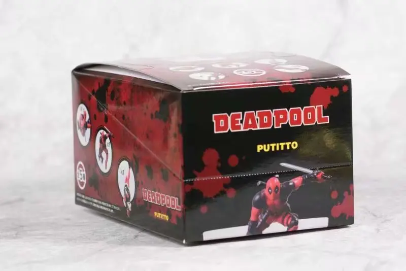 

Hot Marvel Super Hero Wade Winston Wilsonm Deadpool Putitto Mini on Tea Cup 5cm Figure Figurine Toys 5pcs/set
