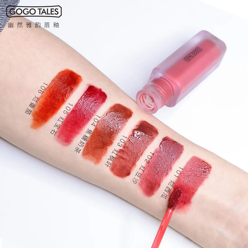 Gogo tales velvet matte lip gloss 5g 6 colors sexy red rose pigment waterproof long lasting pumpkin lip tint tattoo BN150 Gogo tales velvet matte lip gloss 5g 6 colors sexy red rose pigment waterproof long lasting pumpkin lip tint tattoo BN150
