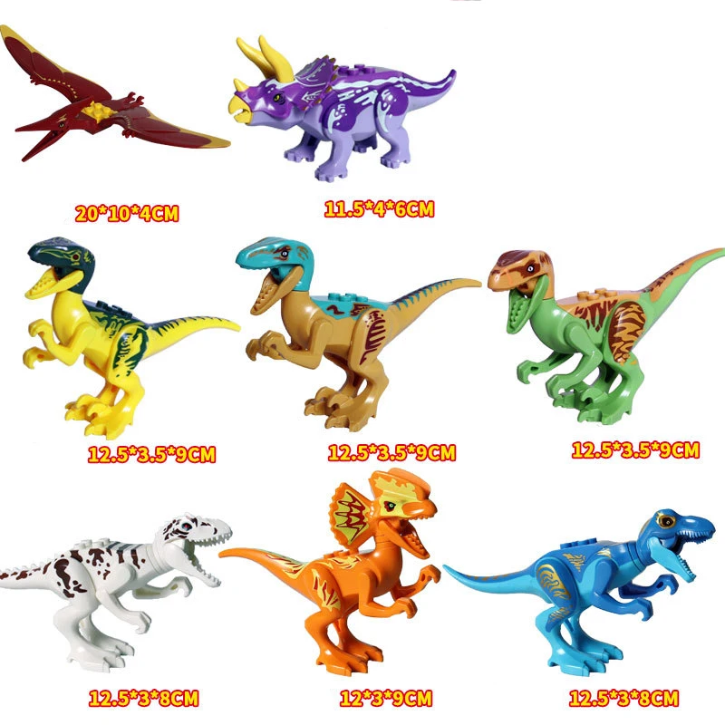 Строительные блоки одиночные Парк Юрского периода мир динозавров t rex Raptor Zone