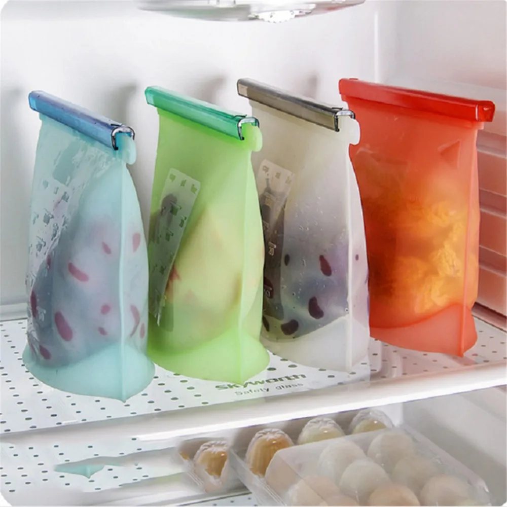 Sachet alimentaire réutilisable sous vide en silicone Sachets