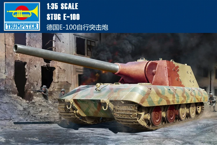 

Trumpet 09542 1:35 German Plan Warship E-100 Assault Gun Assembly Model Building Kits Toy