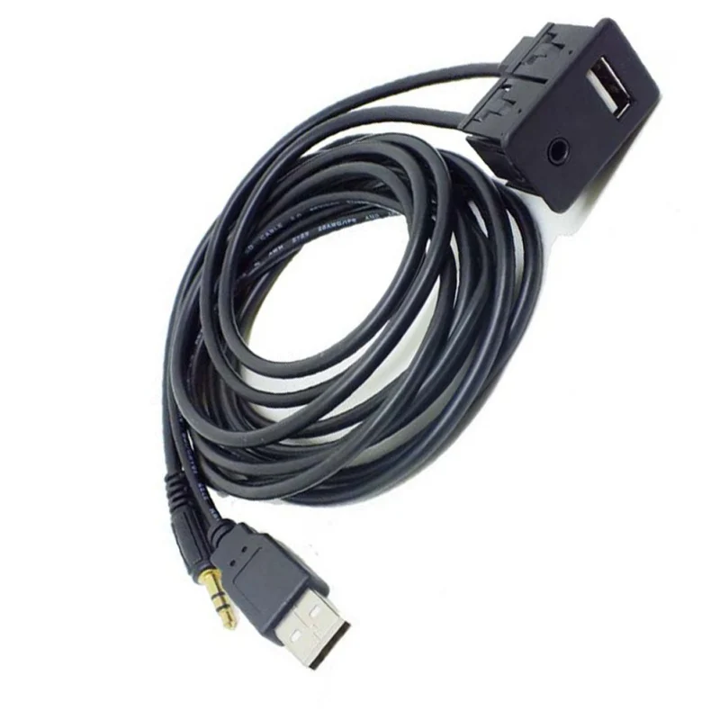 Автомобильный аудио USB AUX кабель удлинитель 1 метр AUX аудио USB кабель