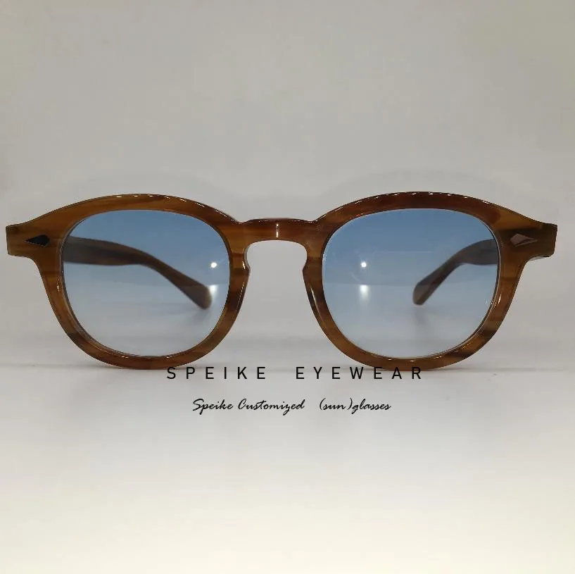 SPEIKE Подгонянные винтажные детские синие линзы солнцезащитные очки в стиле ретро в стиле «Джони Депп лемтош» могут быть солнцезащитные очки для близорукости