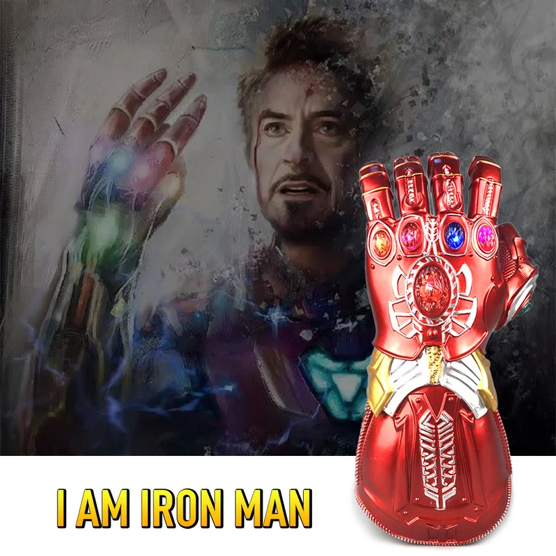 

Children Gift Hot LED Light Avengers Endgame Infinity Gauntlet Cosplay Iron Man Tony Stark Gloves Costume