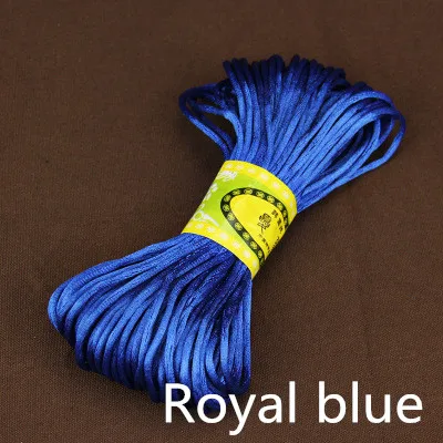 Meetee 4 шт.(1 шт. = 20 м) 2,5 мм поделка китайский узел веревка ручное вязаное ожерелье Шнуры ювелирные изделия вечерние подарочные аксессуары Пряжа BD284 - Цвет: Royal blue