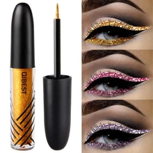 QiBest жидкая цветная подводка для глаз водостойкая Мерцающая тату-вкладыш макияж для глаз стойкий Блестящий подводка для глаз жидкая металлическая красота