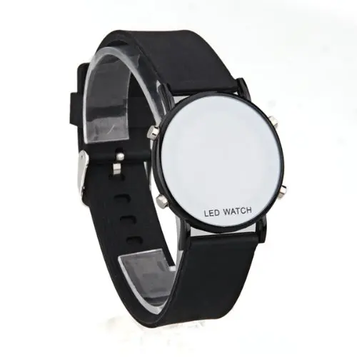 

YCYS Silicone LED wristwatch man Sport Watches unisex simple casual clock black strape