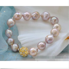 Bw1406 " 13 мм лаванда почти круглые кеши возродиться жемчужный браслет благородный стиль естественно прекрасно jewe быстрая