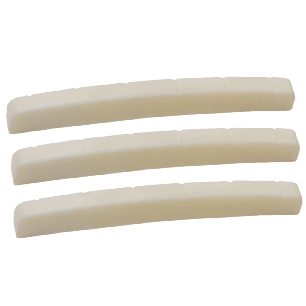 3x Buffalo Bone Ivory Curved Slotted Bone Nut for Fender Stratocaster Tele Guitar