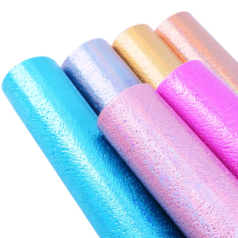 

20*34cm Dots Bump Texture Holographic Faux Synthetic Leather Fabric, DIY Material for handbag phone case shoes,1Yc5413