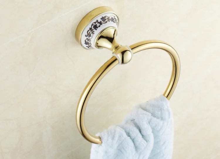 Розовое/золотое/антикварное(винтажное) полотенце держатель кольцо стойка фарфор настенные аксессуары для ванной комнаты 7003