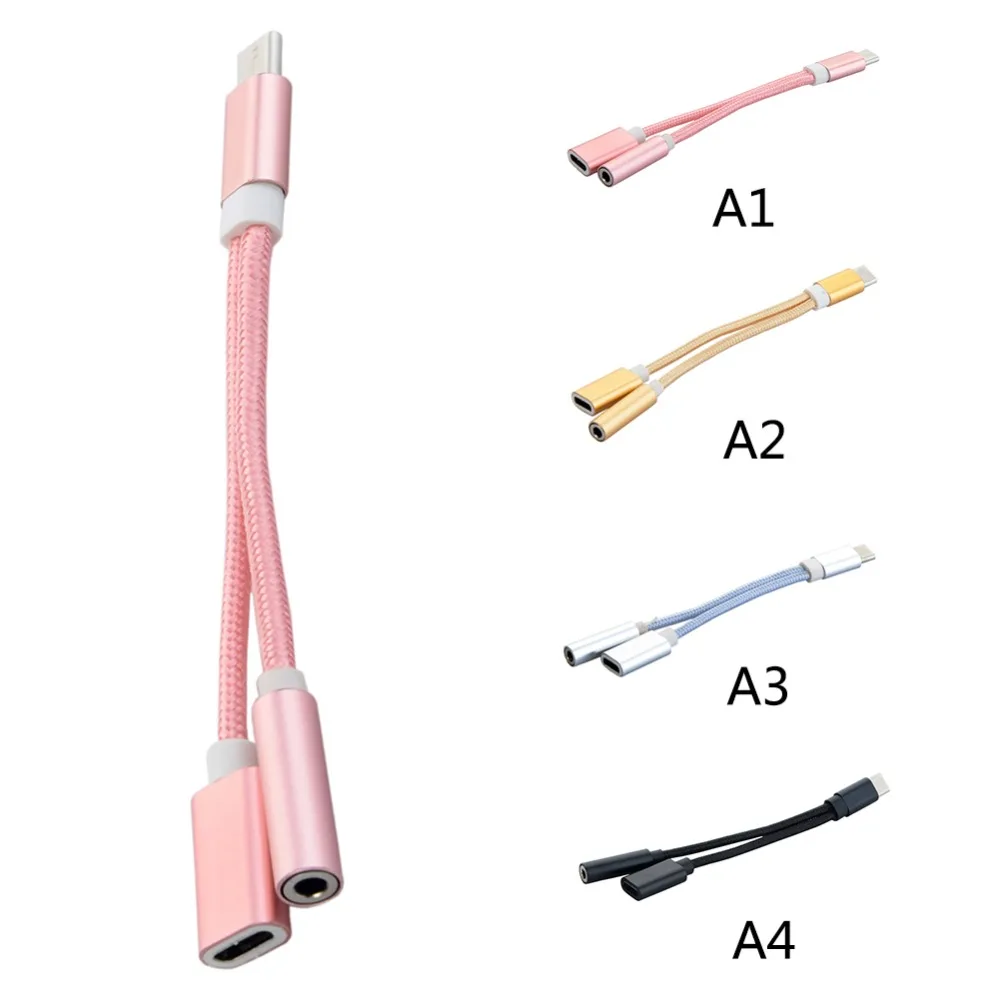 

2018 NEW Hot Selling TYPE-C Braid Audio Cable Earphone Jack Female Cable Converter
