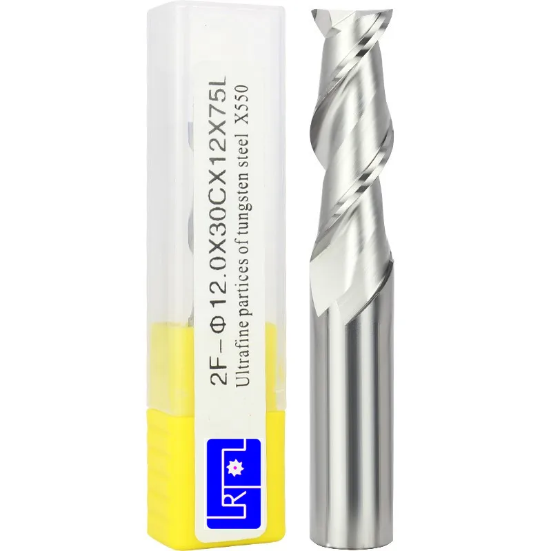 

5PCS hrc55 2Flutes 4 5 6 8 10 12 *50 60 75 100mm flat square end mill for Aluminum Spiral Bit Milling Tools Carbide CNC End mill
